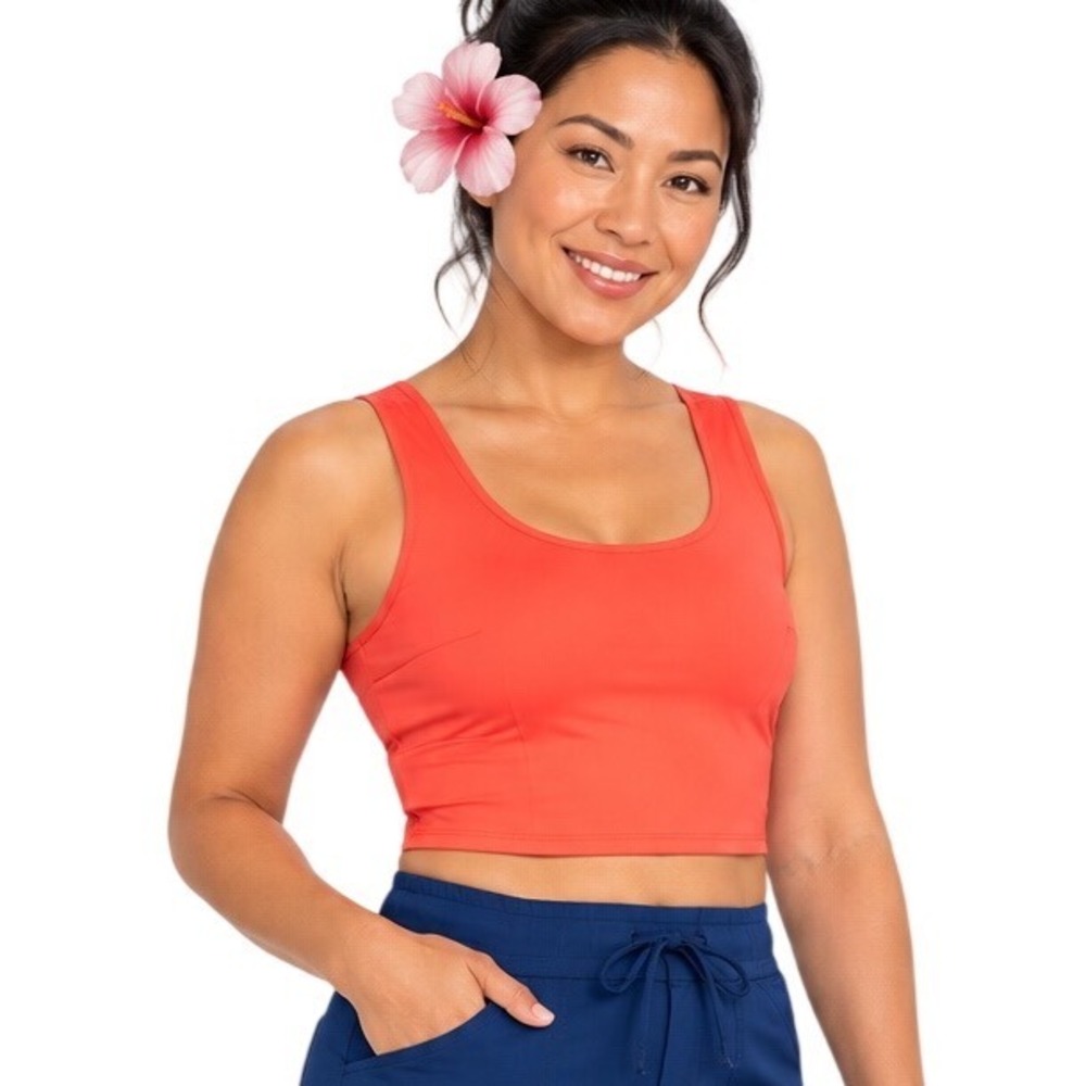 Torrid Womens Plus Size 1 Orange Scoop Neck Sleeveless Stretch Crop Top NWT